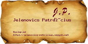 Jelenovics Patrícius névjegykártya